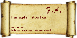 Faragó Apolka névjegykártya