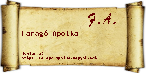 Faragó Apolka névjegykártya