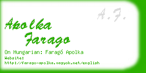 apolka farago business card