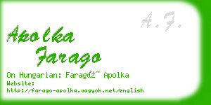 apolka farago business card